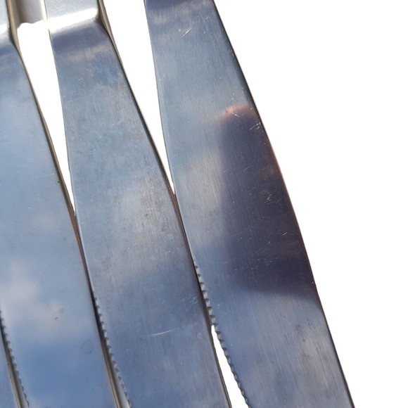 6 Gense Facette Pattern Stainless Knives Sweden Dinner Knife Light Serration 8" - Picture 6 of 11